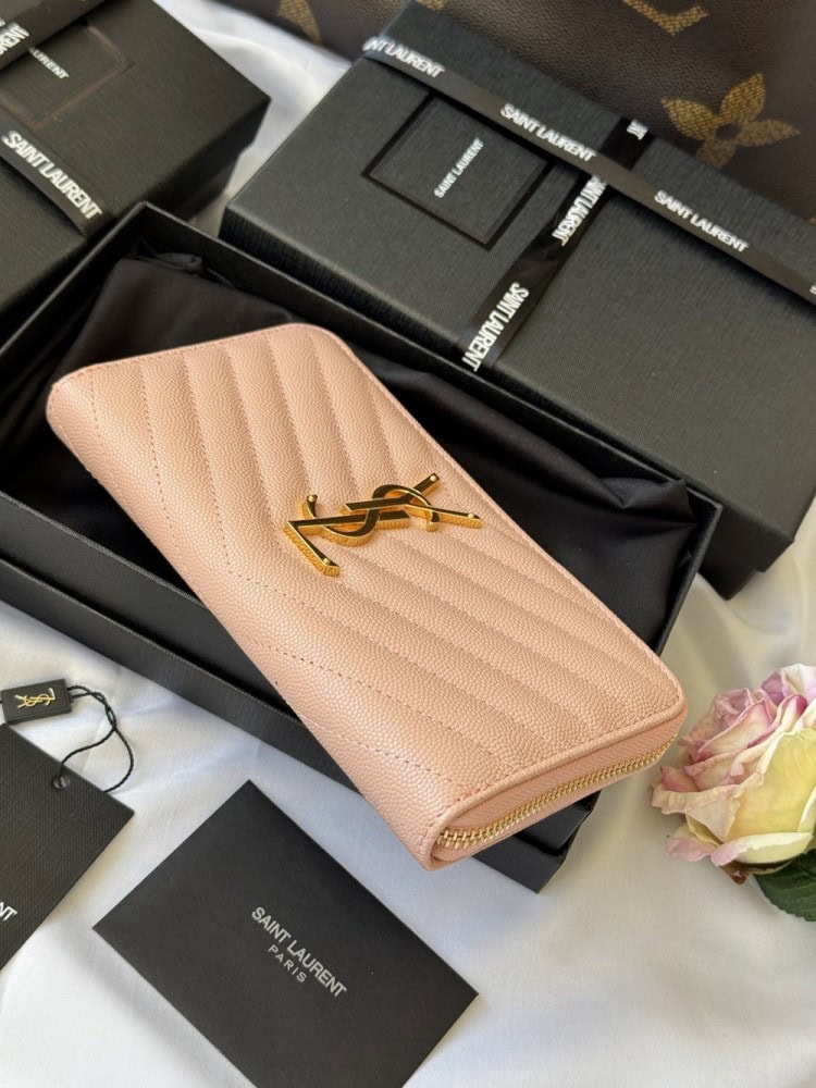【AT10669】サンローランの高級フィッシュスケール柄レザー財布 | Saint Laurent Paris