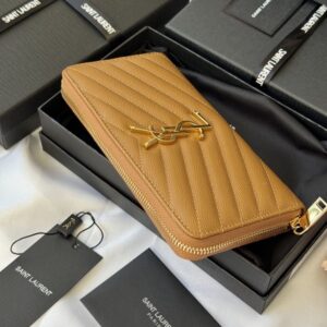 【AT10670】サンローランの贅沢なフィッシュスキン柄財布 - 都会の女性のための完璧なアクセサリー、12枚のカードスロット、ファスナー付きコインポケット、優雅なデザイン、ビジネスからカジュアルまで対応 | Yves Saint Laurent