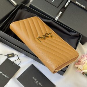 【AT10670】サンローランの贅沢なフィッシュスキン柄財布 - 都会の女性のための完璧なアクセサリー、12枚のカードスロット、ファスナー付きコインポケット、優雅なデザイン、ビジネスからカジュアルまで対応 | Yves Saint Laurent