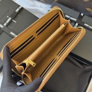 【AT10670】サンローランの贅沢なフィッシュスキン柄財布 - 都会の女性のための完璧なアクセサリー、12枚のカードスロット、ファスナー付きコインポケット、優雅なデザイン、ビジネスからカジュアルまで対応 | Yves Saint Laurent
