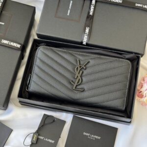 【AT10673】サンローランエレガントなキャビアスキンクラシックウォレット | Saint Laurent Paris