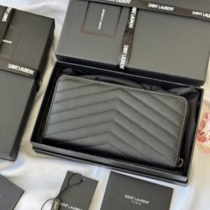 【AT10673】サンローランエレガントなキャビアスキンクラシックウォレット | Saint Laurent Paris