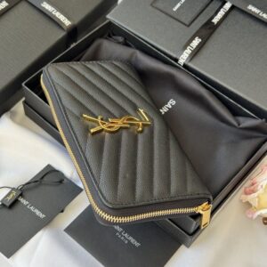 【AT10675】サンローラン（Saint Laurent）フィッシュスキン柄カーフスキン財布 YSLロゴ入り | YSL