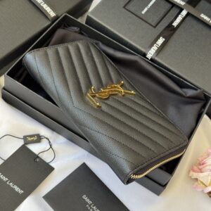 【AT10675】サンローラン（Saint Laurent）フィッシュスキン柄カーフスキン財布 YSLロゴ入り | YSL