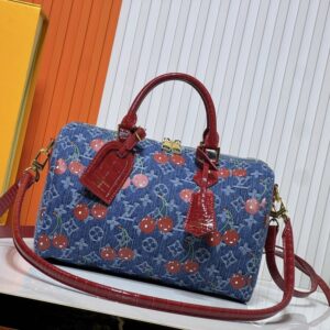 【AT10858】ルイ・ヴィトンSpeedy Soft 30デニムハンドバッグ｜ヴィンテージデザイン、エレガントなスタイル | Louis Vuitton Paris