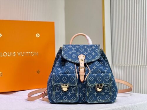 【AT10859】ルイ・ヴィトンのデニムブルーリュックサック - ファッションとレトロの融合 | Louis Vuitton Paris