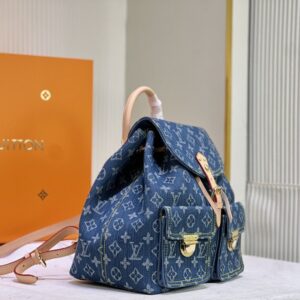 【AT10859】ルイ・ヴィトンのデニムブルーリュックサック - ファッションとレトロの融合 | Louis Vuitton Paris