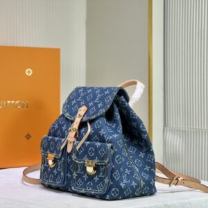 【AT10859】ルイ・ヴィトンのデニムブルーリュックサック - ファッションとレトロの融合 | Louis Vuitton Paris