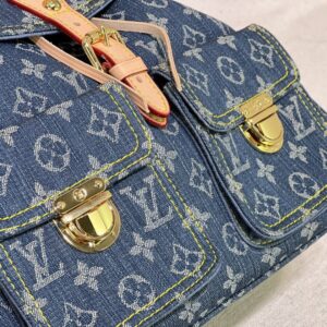 【AT10859】ルイ・ヴィトンのデニムブルーリュックサック - ファッションとレトロの融合 | Louis Vuitton Paris