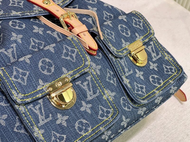 【AT10859】ルイ・ヴィトンのデニムブルーリュックサック - ファッションとレトロの融合 | Louis Vuitton Paris