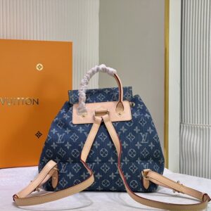 【AT10859】ルイ・ヴィトンのデニムブルーリュックサック - ファッションとレトロの融合 | Louis Vuitton Paris