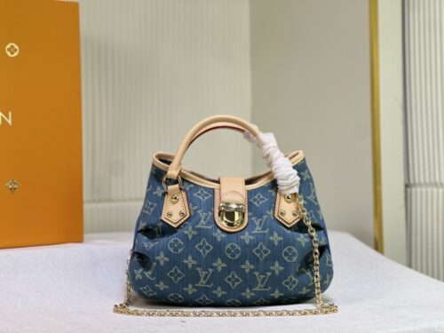 【AT10862】ルイ・ヴィトン デニムジーンズのクラシックハンドバッグ | LV