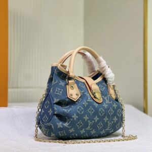 【AT10862】ルイ・ヴィトン デニムジーンズのクラシックハンドバッグ | LV