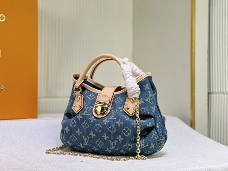 【AT10862】ルイ・ヴィトン デニムジーンズのクラシックハンドバッグ | LV