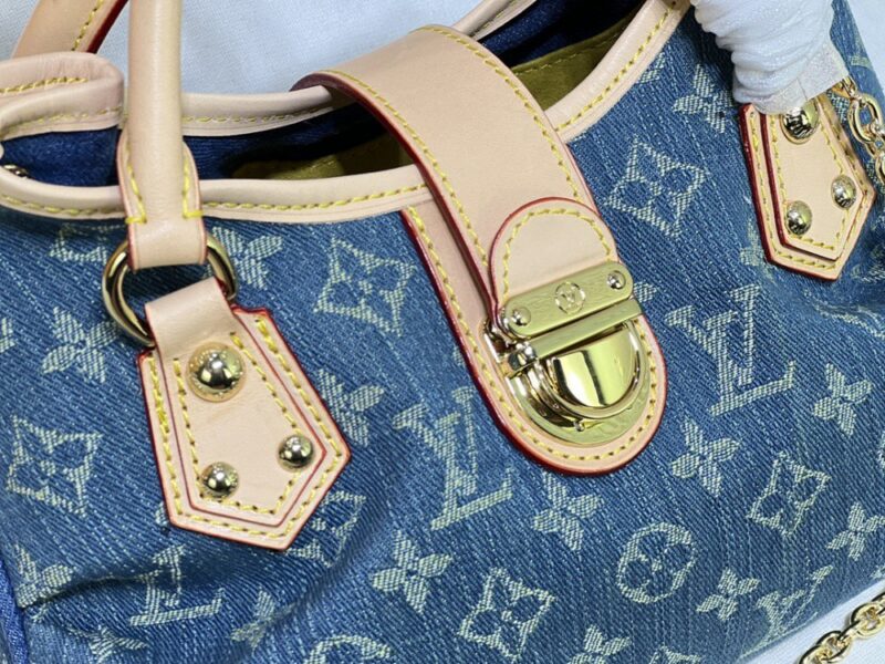 【AT10862】ルイ・ヴィトン デニムジーンズのクラシックハンドバッグ | LV