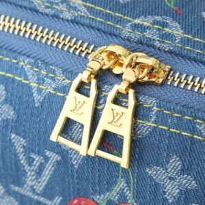 【AT11071】ルイ・ヴィトン × 村上隆  デニムチェリー刺繍大型ポーチ | Louis Vuitton Malletier