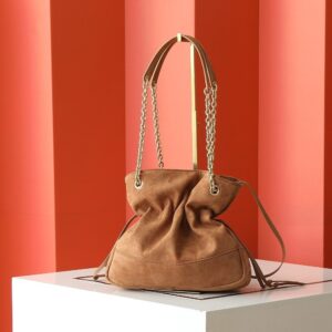 【AT11074】YSL（イヴ・サンローラン）のスエードチェーンハンドバッグ、フレンチエレガンスを究極に表現 | Saint Laurent