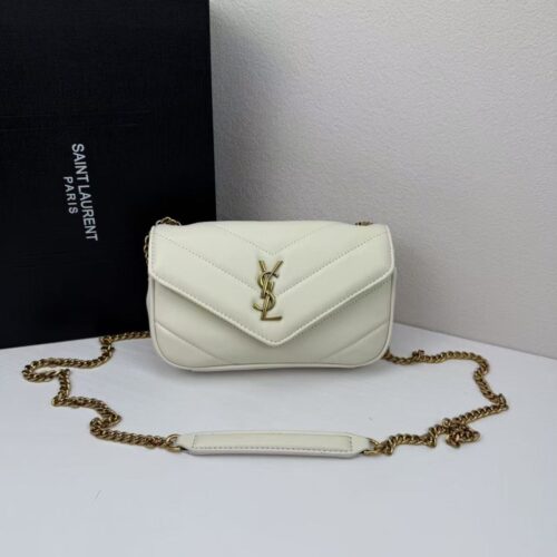 【AT11079】サンローラン ミニLOULOUラムスキンチェーンバッグ | YSL