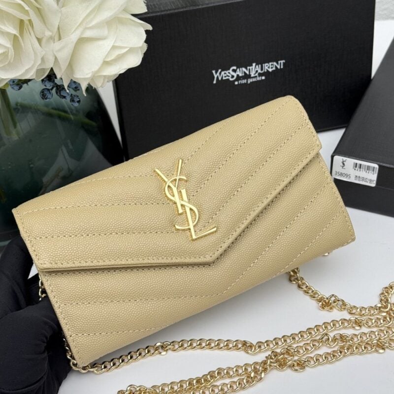 【AT11111】サンローランYSL 長財布 - エレガントな粒子牛革製ウォレット、高級感と洗練されたデザイン | Saint Laurent Paris