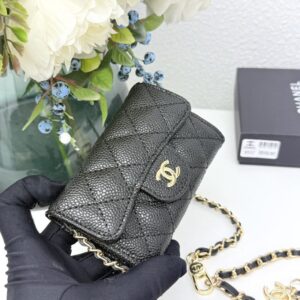 【AT11119】シャネル カビアレザーチェーンコインケース | Chanel