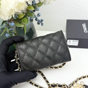 【AT11119】シャネル カビアレザーチェーンコインケース | Chanel