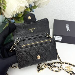 【AT11119】シャネル カビアレザーチェーンコインケース | Chanel