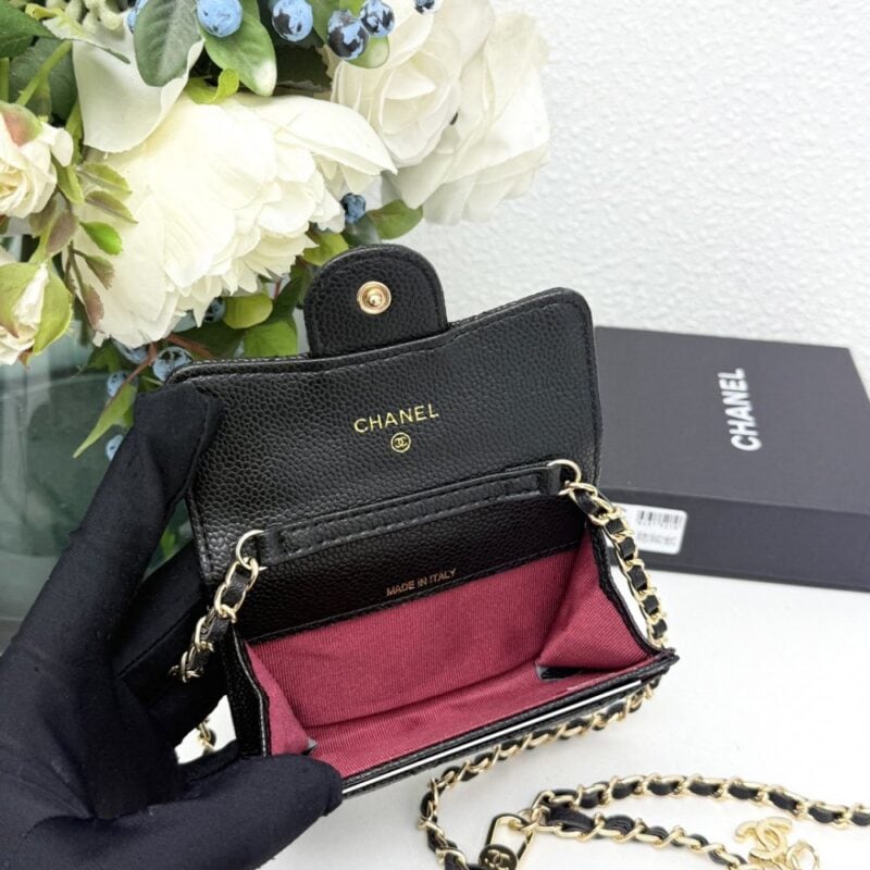 【AT11119】シャネル カビアレザーチェーンコインケース | Chanel