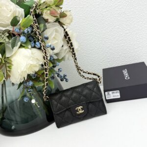 【AT11119】シャネル カビアレザーチェーンコインケース | Chanel