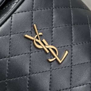 【AT11127】セント ローラン ラムスキン バケットバッグ、クラシック ブラック ショルダーバッグ | Yves Saint Laurent
