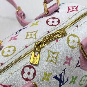 【AT11152】ルイ・ヴィトン × 村上隆コラボ Speedy ハンドバッグ - 鮮やかなモノグラムとピンクワニ革の個性的アートファッション | Louis Vuitton