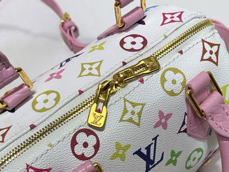 【AT11152】ルイ・ヴィトン × 村上隆コラボ Speedy ハンドバッグ - 鮮やかなモノグラムとピンクワニ革の個性的アートファッション | Louis Vuitton