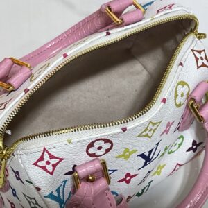 【AT11152】ルイ・ヴィトン × 村上隆コラボ Speedy ハンドバッグ - 鮮やかなモノグラムとピンクワニ革の個性的アートファッション | Louis Vuitton