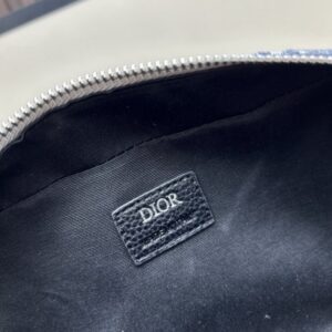 【AT11174】ディオールのレトロプリントメッセンジャーバッグ-オブリークプリントファブリックと革製品の細部にこだわった都会の洗練されたスタイル-ブルーグレー色調 | Dior