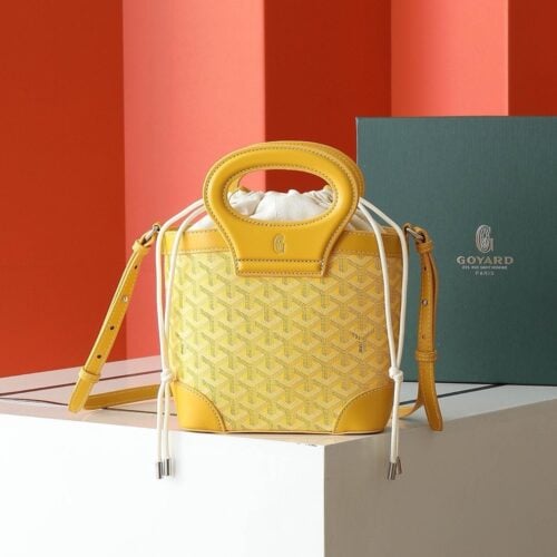 【AT11285】Goyard（ゴヤール）のBeluga（ブルーガ）ミニバッグ - 豪華な黄色革と精巧な刺繍、エレガントな装いに最適 | Goyard