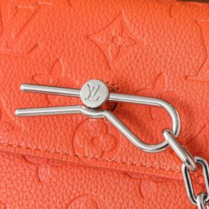 【AT11321】ルイヴィトンのスチーマーミニハンドバッグ - 豪華なオレンジレッドの牛革 - 18.0 x 11.0 x 6.5 cm | Louis Vuitton Paris