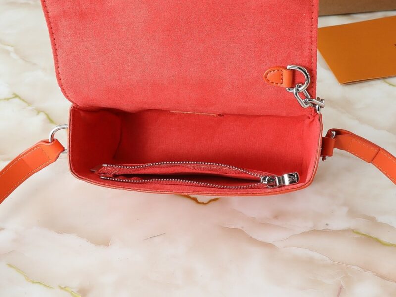 【AT11321】ルイヴィトンのスチーマーミニハンドバッグ - 豪華なオレンジレッドの牛革 - 18.0 x 11.0 x 6.5 cm | Louis Vuitton Paris