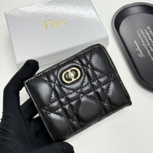 【AT11373】ディオールの高級ウォレット | 輸入羊革製 | ダイヤモンドステッチ加工 | マルチ機能コンパクト | 都市の女性に最適 | Christian Dior