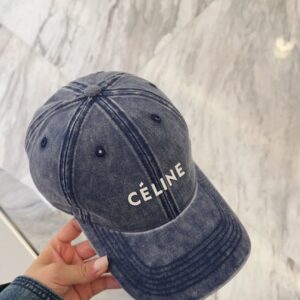 【AT11959】高級なCelineデニムブルー ベースボールキャップ | Céline