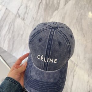 【AT11959】高級なCelineデニムブルー ベースボールキャップ | Céline