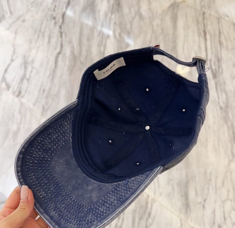 【AT11959】高級なCelineデニムブルー ベースボールキャップ | Céline