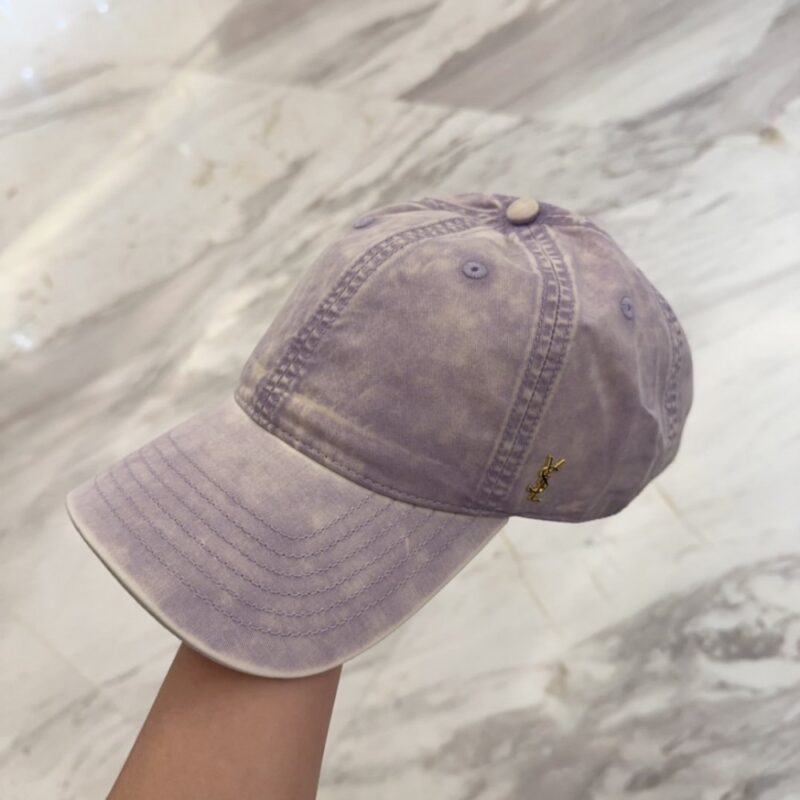 【AT11962】YSLサンローラン ヴィンテージ風バイオレットカラーベースボールキャップ | YSL