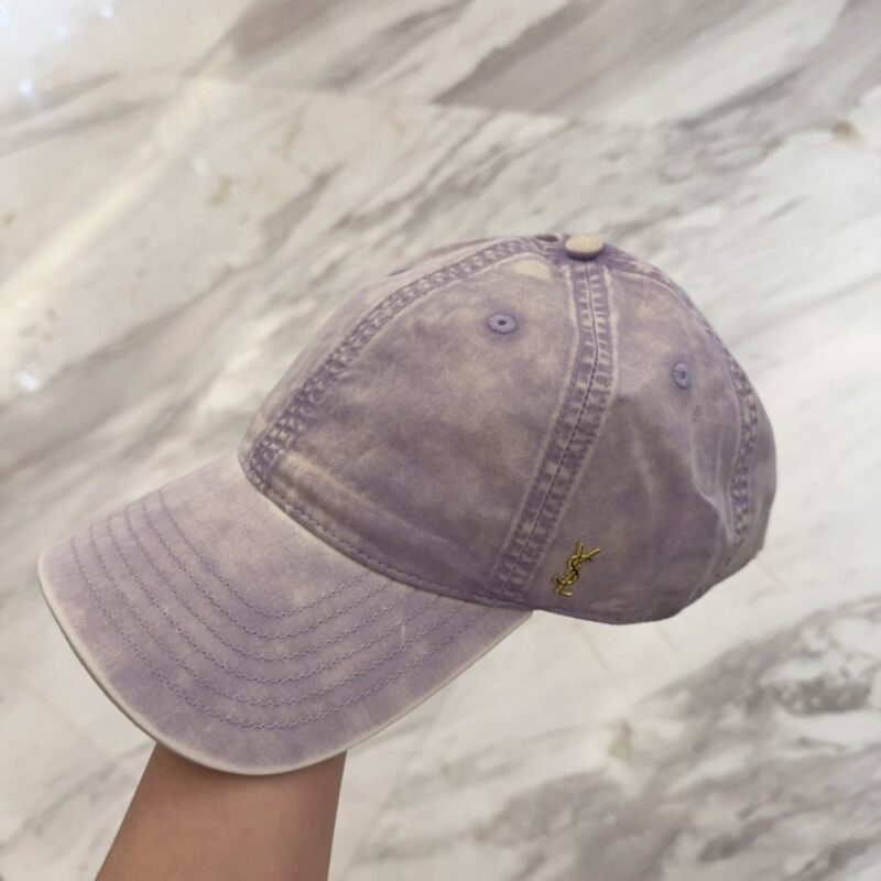 【AT11962】YSLサンローラン ヴィンテージ風バイオレットカラーベースボールキャップ | YSL