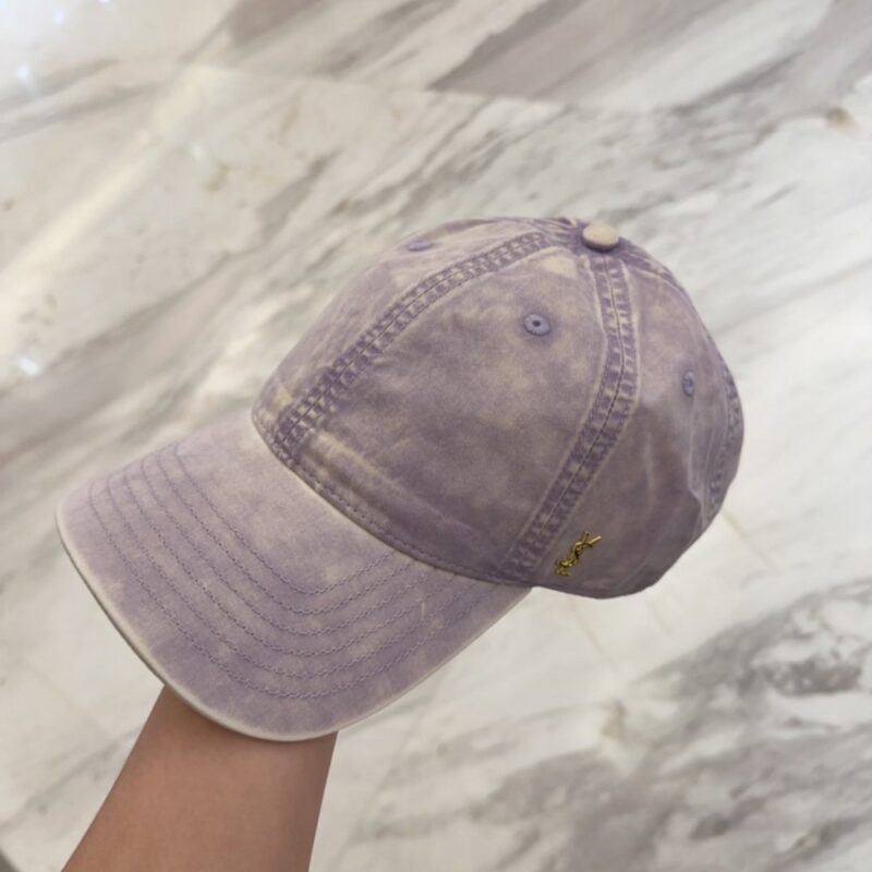 【AT11962】YSLサンローラン ヴィンテージ風バイオレットカラーベースボールキャップ | YSL