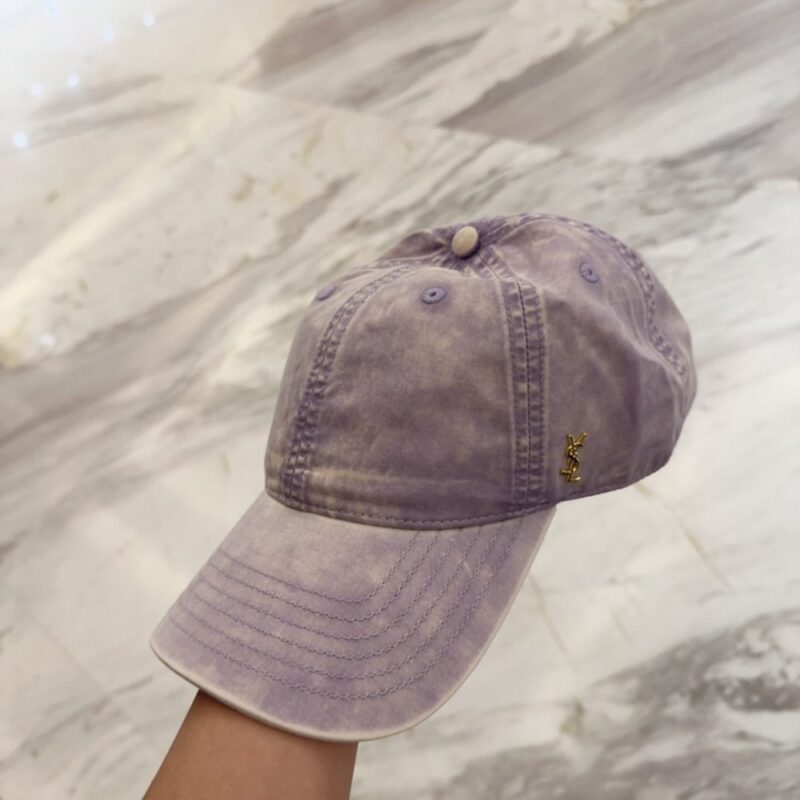 【AT11962】YSLサンローラン ヴィンテージ風バイオレットカラーベースボールキャップ | YSL