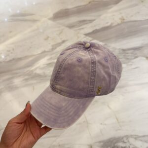【AT11962】YSLサンローラン ヴィンテージ風バイオレットカラーベースボールキャップ | YSL