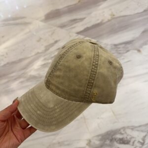 【AT11964】YSLサンローランの贅沢なウォッシュ加工ベースボールキャップ | Saint Laurent