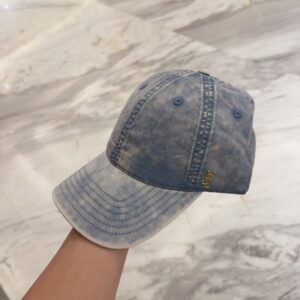 【AT11965】YSLサンローラン　水洗いデニム風　高級刺繍キャップ | Saint Laurent Paris