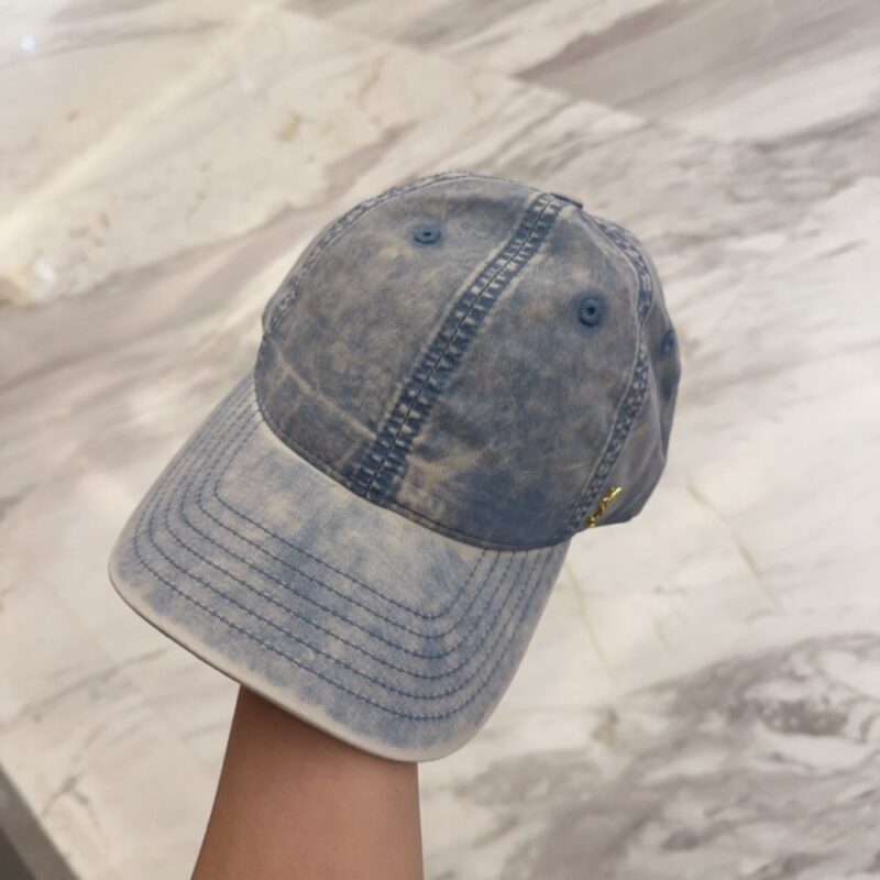 【AT11965】YSLサンローラン　水洗いデニム風　高級刺繍キャップ | Saint Laurent Paris