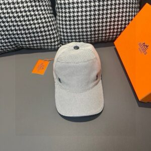 【AT11974】ラグジュアリーブランド H ロゴ付き キャンバス生地 ベースボールキャップ | Hermes