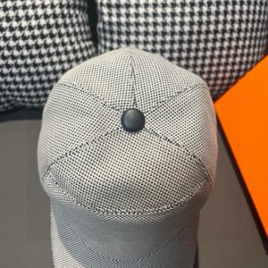 【AT11974】ラグジュアリーブランド H ロゴ付き キャンバス生地 ベースボールキャップ | Hermes